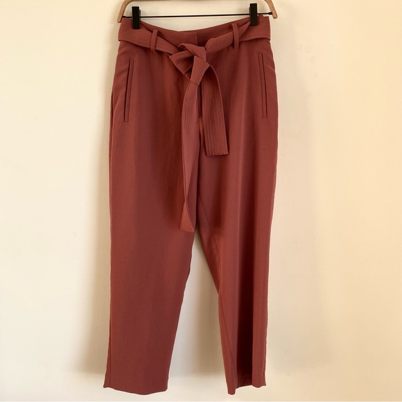 Aritzia Wilfred Tie Front Pant in Rustique High Rise Cropped Sz 6 - Picture 2 of 6